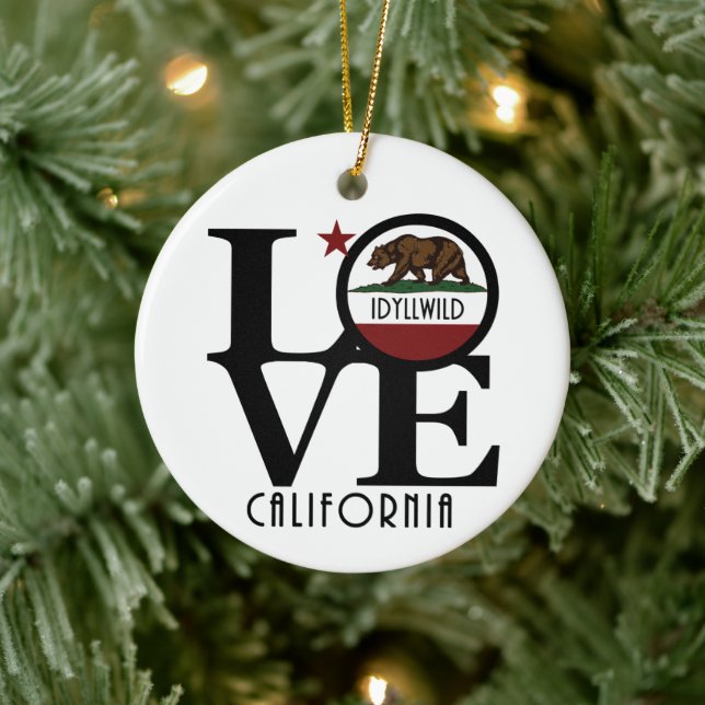 LOVE Idyllwild California Ceramic Ornament (Tree)