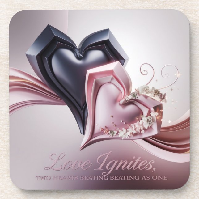 Love Ignites Heartbeat Coaster (Front)