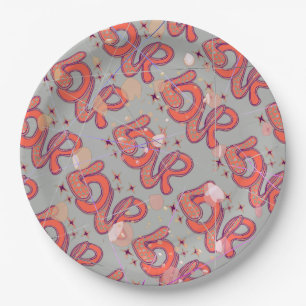 Love in 1960s style & confetti paper plate