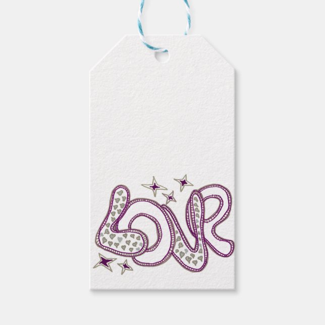 Love in 1960s style gift tags (Front)