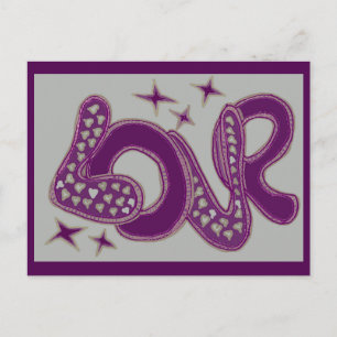 Love in 1960s style postcard