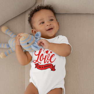 Love in a Shirt, Valentine Hearts & Love Baby Bodysuit