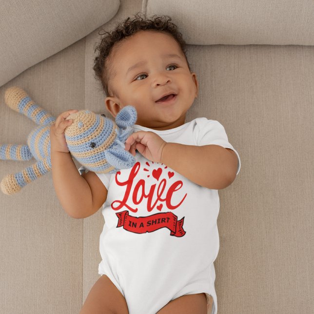 Love in a Shirt, Valentine Hearts & Love Baby Bodysuit (Love in a Shirt, Valentine Hearts & Love Baby Bodysuit)