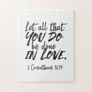 Love in Action - 1 Corinthians 16:14 Inspirational Jigsaw Puzzle