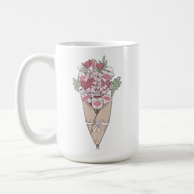 Love In Any Language Flower Bundle Coffee Mug (Left)