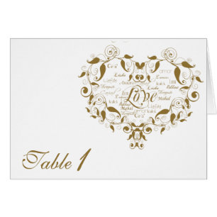Love in Any Language in Gold Table Number