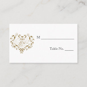 Love in Any Language in Gold Wedding Place Cards