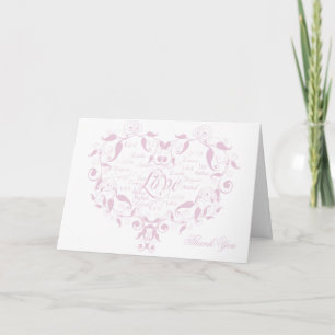 Love in any Language in Petal Pink Thank You card