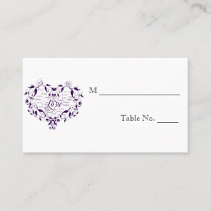 Love in Any Language Purple Wedding Place Cards