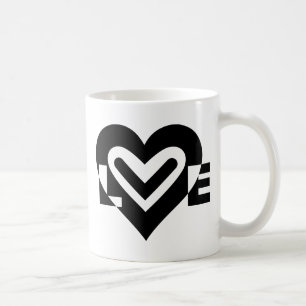 Love in Black Coffee Mug
