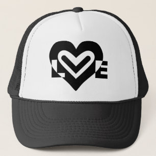 Love in Black Trucker Hat
