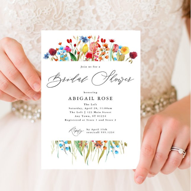 Love in Bloom Baby Shower Wildflower Split Frame Invitation (Creator Uploaded)