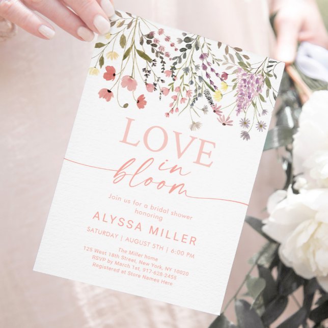 Love In Bloom Boho Wildflower Bridal Shower Invitation (Creator Uploaded)