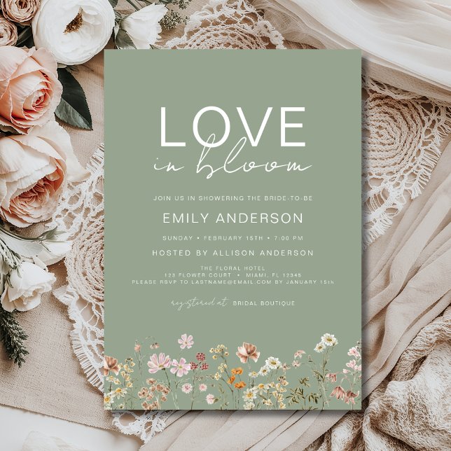 Love in Bloom Boho Wildflower Bridal Shower Invitation (Creator Uploaded)