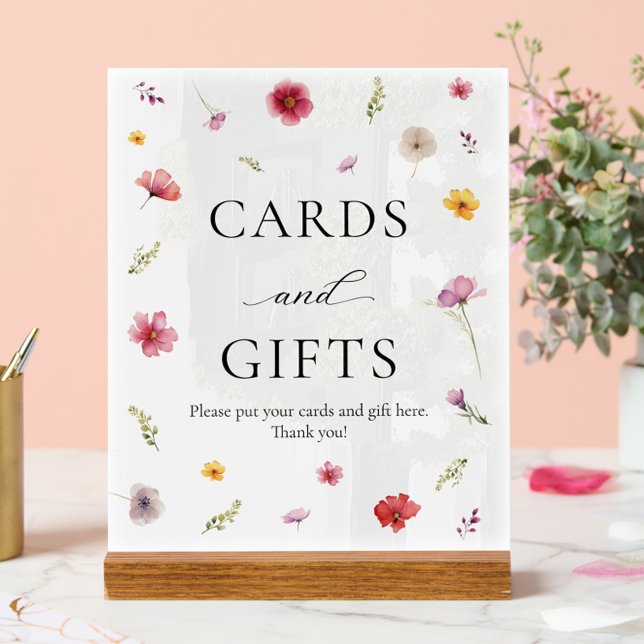 Love in Bloom Bridal Shower Cards and Gifts  Acrylic Sign (Creator Uploaded)