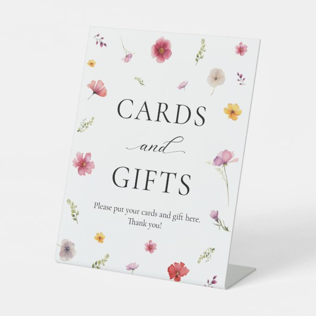 Love in Bloom Bridal Shower Cards and Gifts  Pedestal Sign (Front)