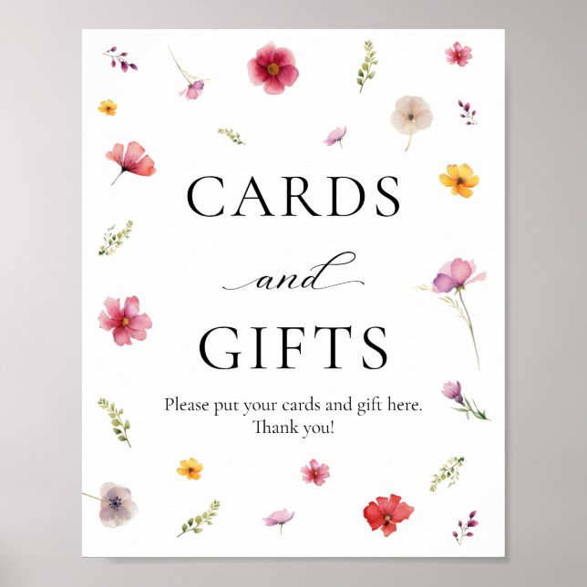 Love in Bloom Bridal Shower Cards and Gifts  Poster (Front)