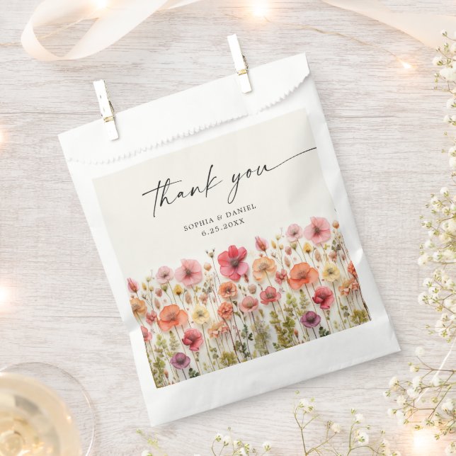 Love in Bloom Bridal Shower Favour Bags (Clipped)
