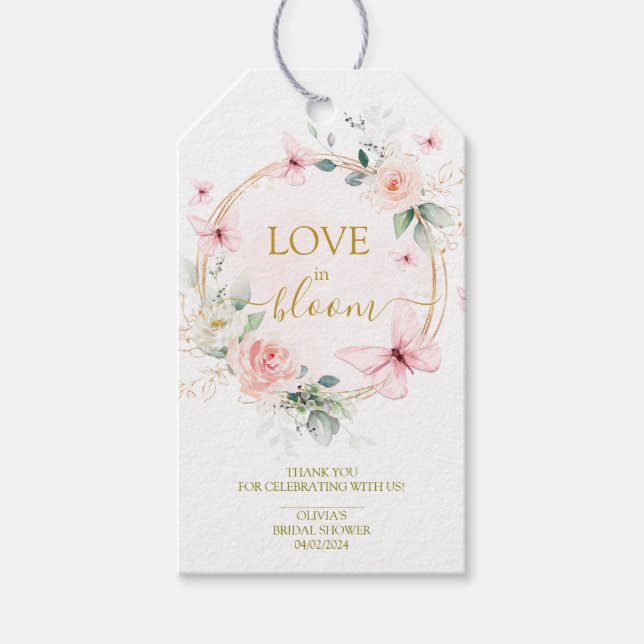 Love In Bloom Bridal Shower Favour Tag  (Front)