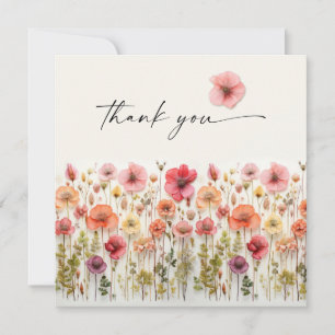 Love in Bloom Bridal Shower Flat Thank You Card