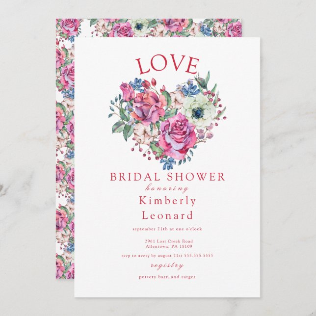 Love in Bloom Bridal Shower Invitation (Front/Back)