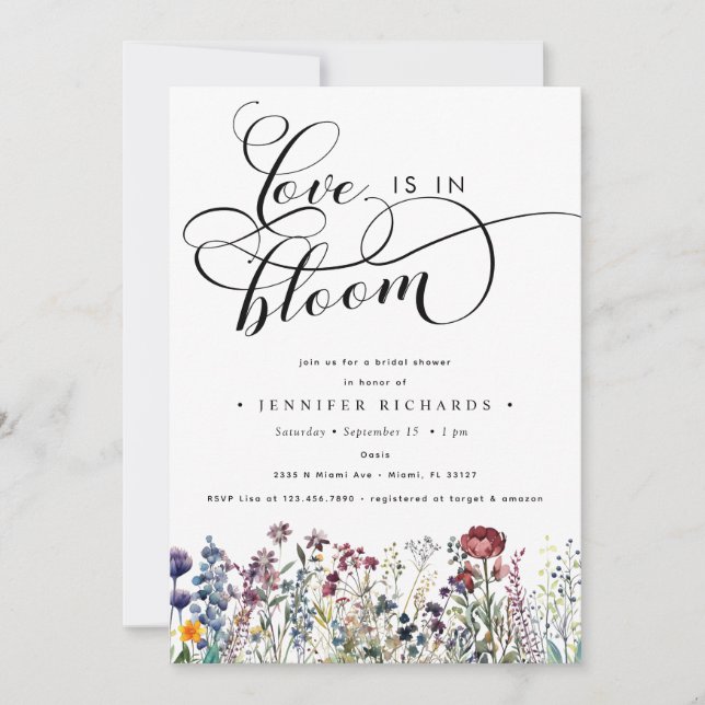 Love in Bloom Bridal Shower Invitation (Front)