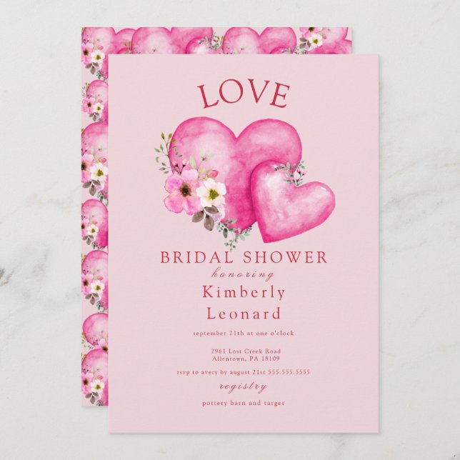 Love in Bloom Bridal Shower Invitation (Front/Back)