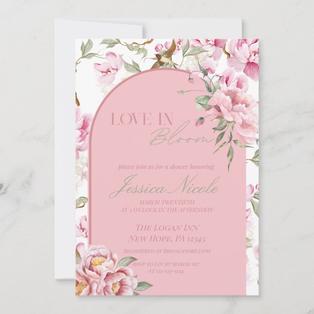 Love In Bloom Bridal Shower Invitation (Front)