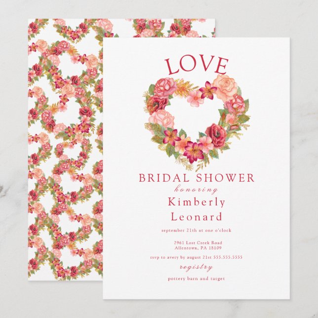 Love in Bloom Bridal Shower Invitation (Front/Back)