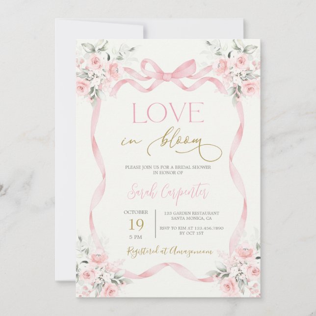 Love in Bloom Bridal Shower Invitation (Front)