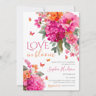 Love in Bloom Bridal Shower Invitation, Floral Wed Invitation