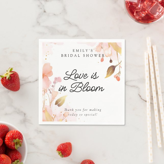 Love in Bloom Bridal Shower Napkin (Insitu)