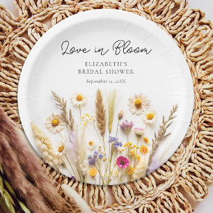 Love in Bloom Bridal Shower Paper Plate