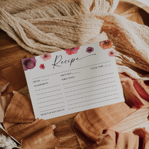 Love In Bloom Bridal Shower Recipe Card