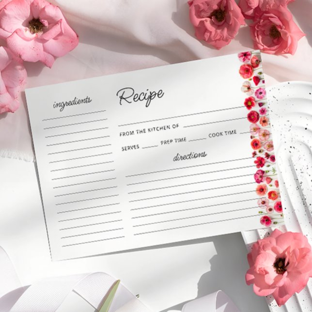 Love in Bloom Bridal Shower Recipe Card (Creator Uploaded)
