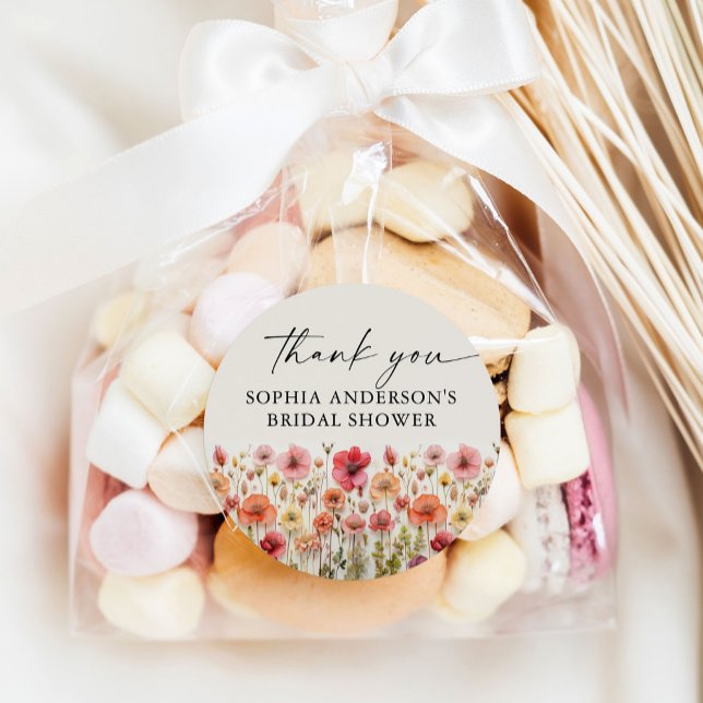 Love in Bloom Bridal Shower Round Favour Stickers (Creator Uploaded)
