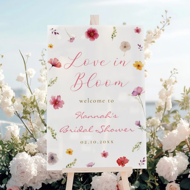 Love in Bloom Bridal Shower Welcome Acrylic Sign (Creator Uploaded)