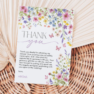 Love in Bloom Butterfly Bridal Shower Thank You Card