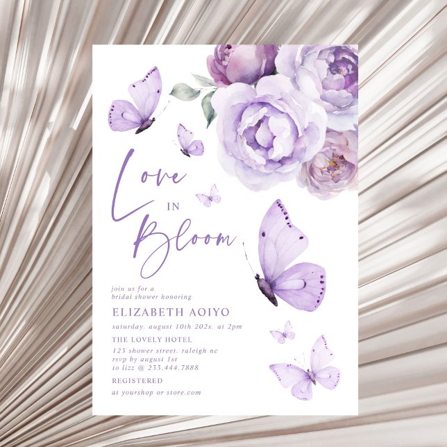 Love in Bloom Butterfly Floral Bridal Shower Invitation (Creator Uploaded)