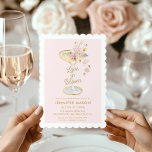 Love in Bloom Champagne Bridal Shower Invitation<br><div class="desc">Let's Cheer to Love🥂 Our Love in Bloom invitations will set the tone for your fabulous bridal shower celebration. With gorgeous florals and a blush background,  these invites are sure to be a hit. Make your party pop with these stunning invites. Matching items in our store Cava Party Design.</div>