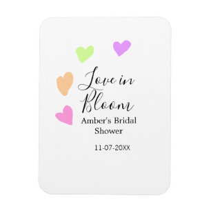 Love in Bloom colourful heart bridal shower name d Magnet