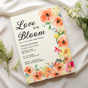 Love In Bloom colourful summer floral Bridal Showe Invitation