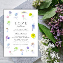 Love In Bloom Delicate Flowers Bridal Shower