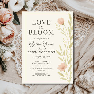 Love in Bloom Elegant Floral Spring  Invitation