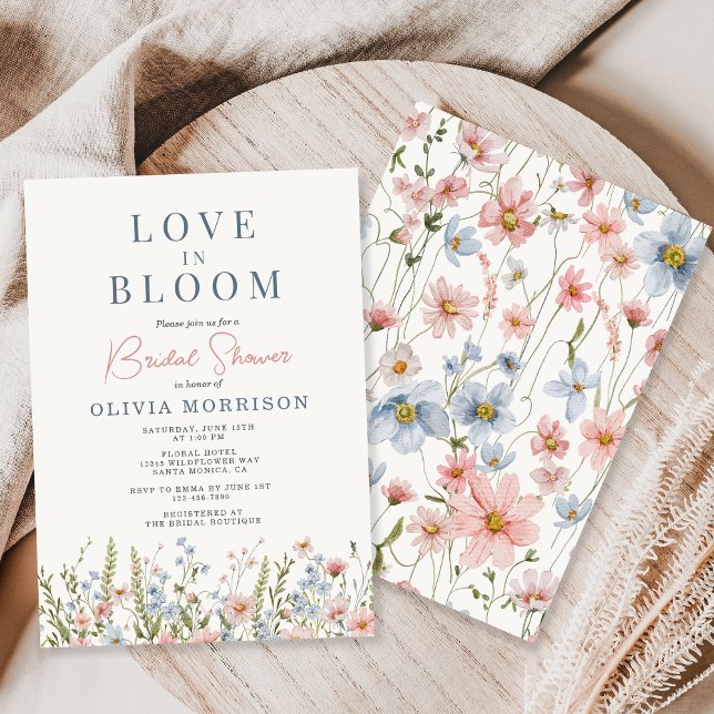 Love in Bloom Elegant Garden Floral Bridal Shower Invitation (Creator Uploaded)