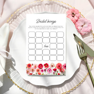Love in Bloom Floral Bridal Shower Bingo Game