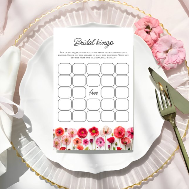 Love in Bloom Floral Bridal Shower Bingo Game (Creator Uploaded)