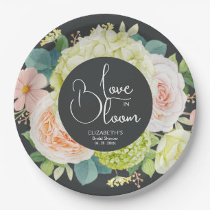 Love in Bloom Floral Bridal Shower Paper Plate