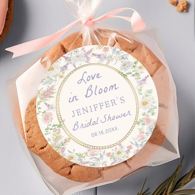 Love in Bloom Floral Bridal Shower Sticker   (Creator Uploaded)
