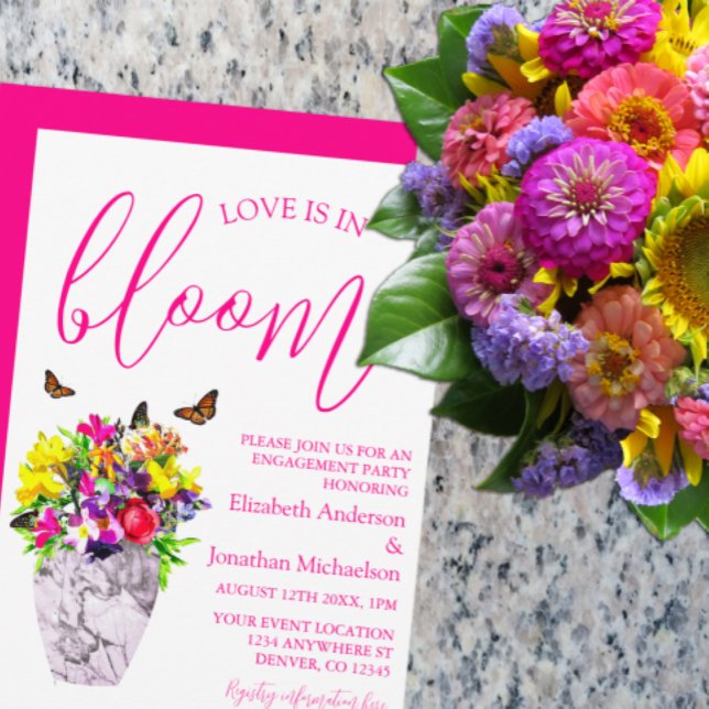 Love In Bloom Floral Engagement Party Invitation (Creator Uploaded)
